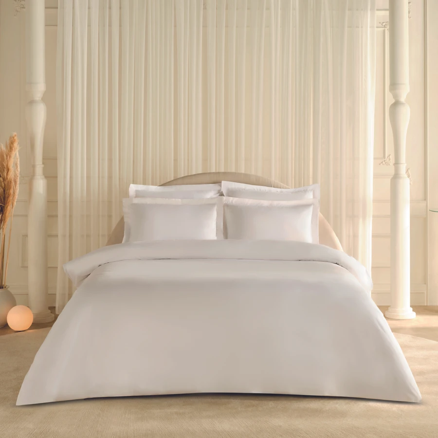 Karaca Home White Collection Ina 80 Tel %100 Pamuk Percale Çift Kişilik Nevresim Takımı Beyaz