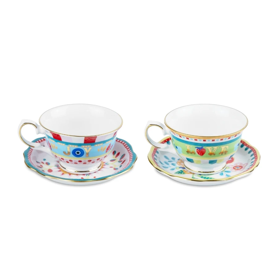 Baci Milano Mamma Mia 2'li Çay Fincanı Seti 10 cm x 6 cm x 14 cm