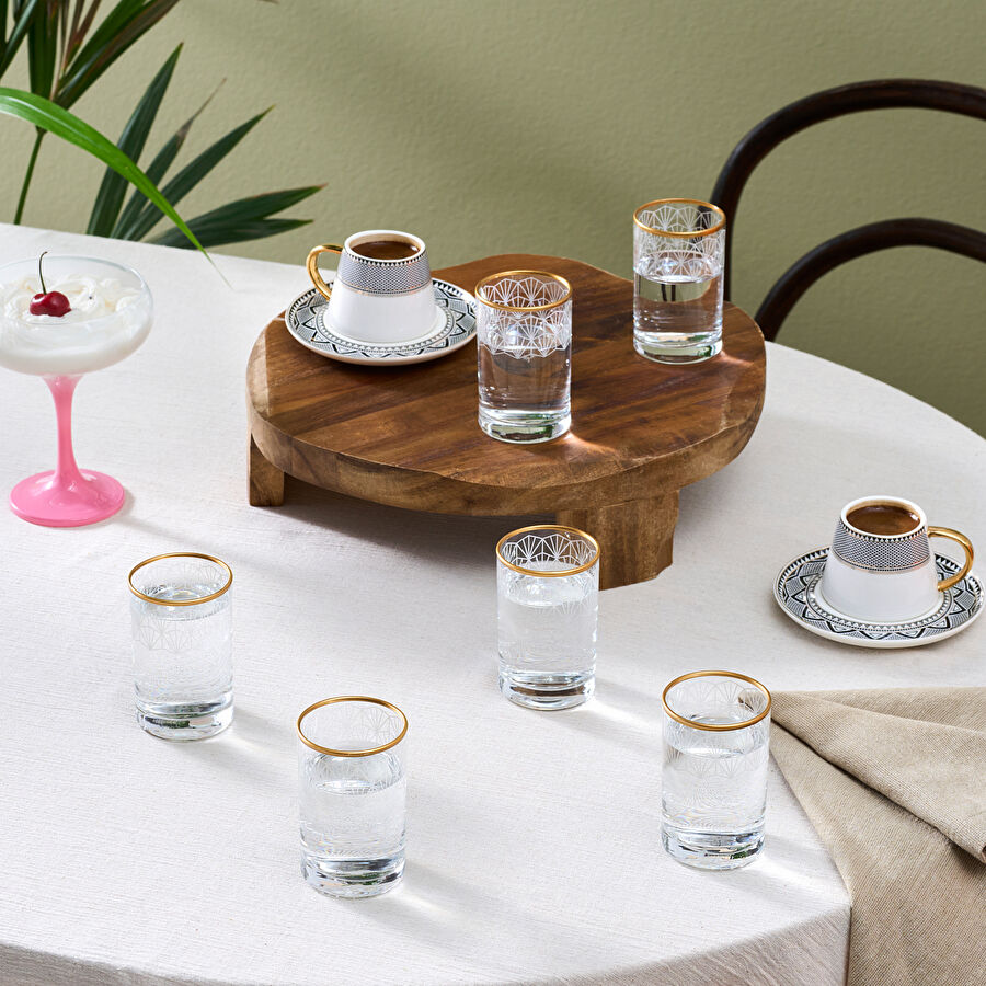 Karaca Derin 6'lı Kahve Yanı Bardağı 125 Ml Gold