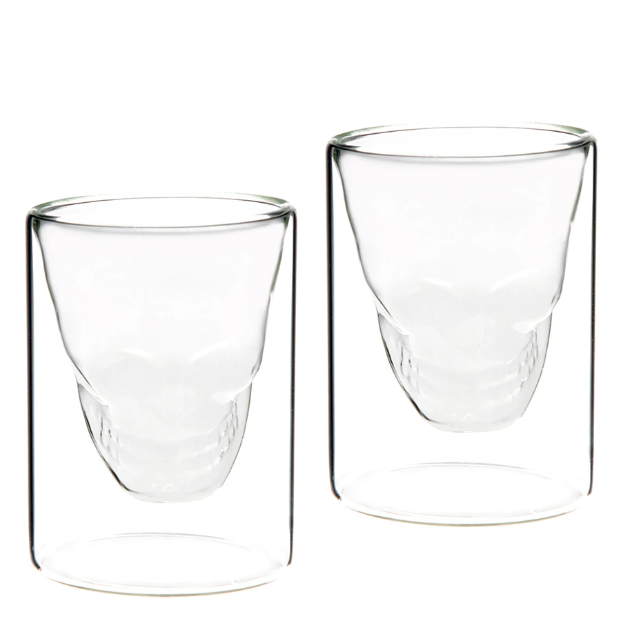 Jumbo Glory Double Wall Çift Çidarlı Skull Büyük Boy 2'li Bardak 250 ml