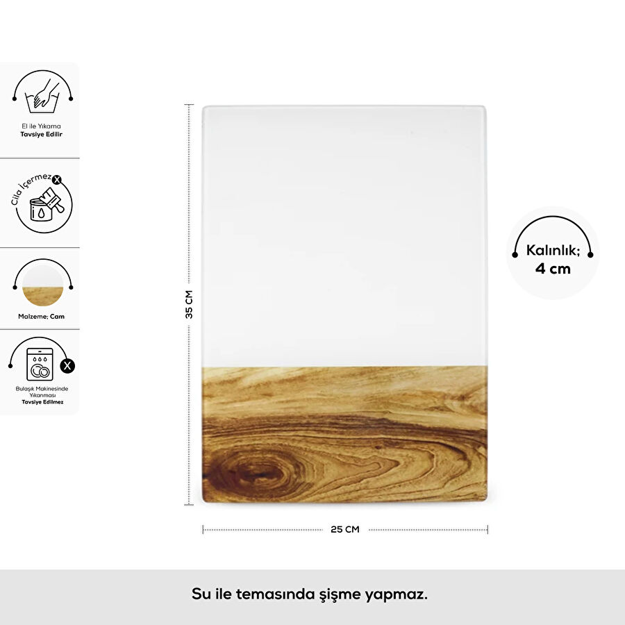 Karaca Aden Cam Kesme Tahtası