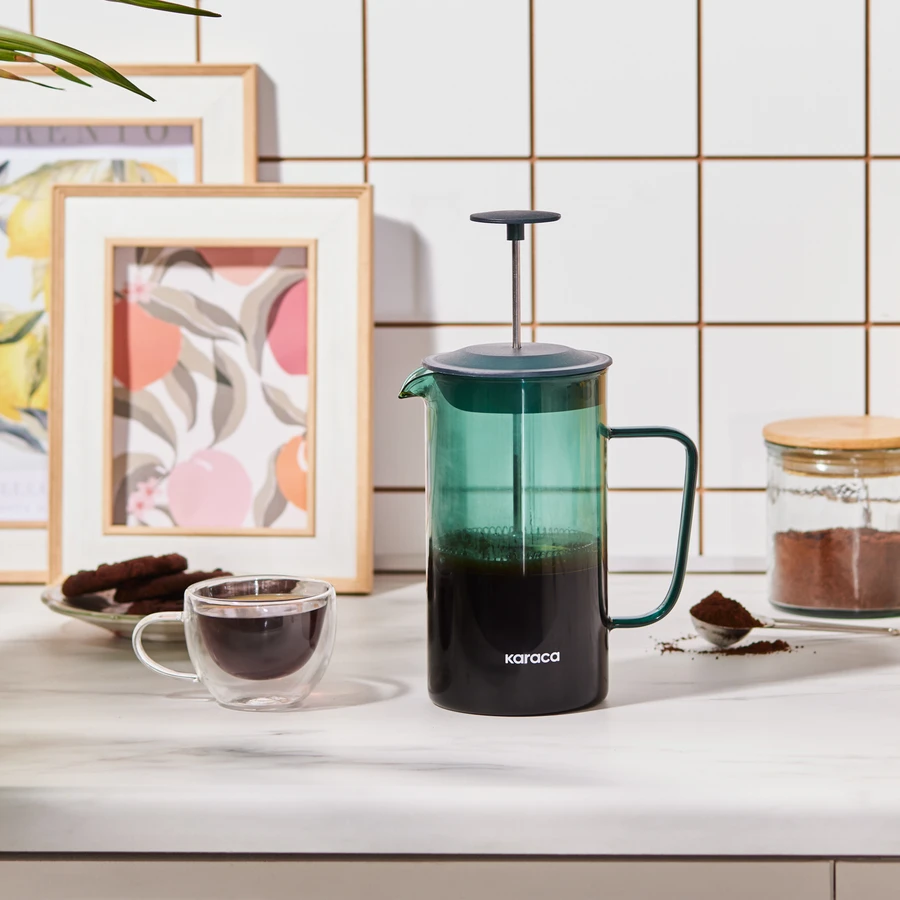 Karaca Valentina Borosilikat Cam French Press 1000 ml Green