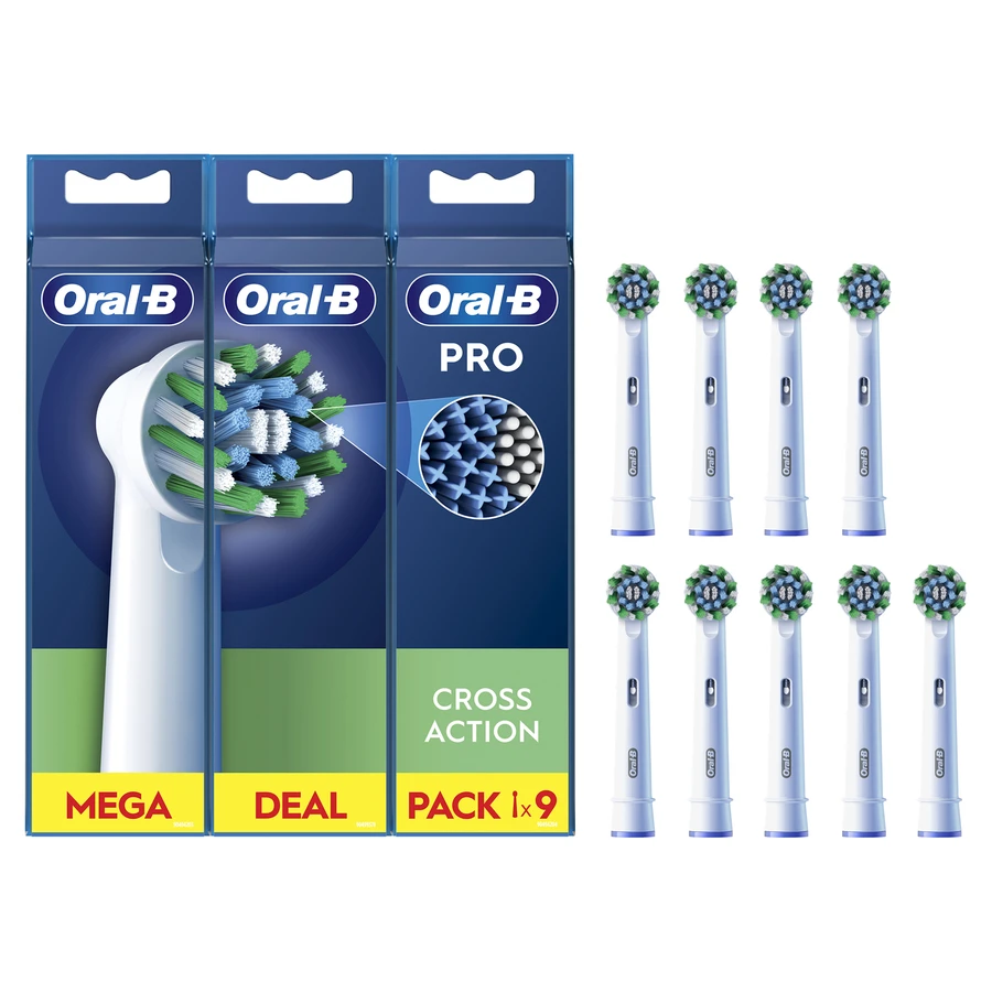 Oral B Pro Cross Action 9'lu Diş Fırçası Yedek Başlığı EB50 Beyaz