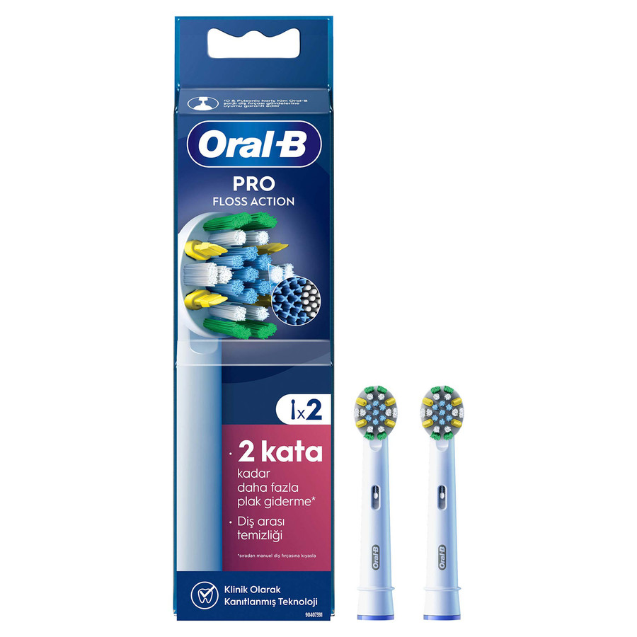 Oral B Floss Action 2'li Diş Fırçası Yedek Başlığı EB25 Beyaz