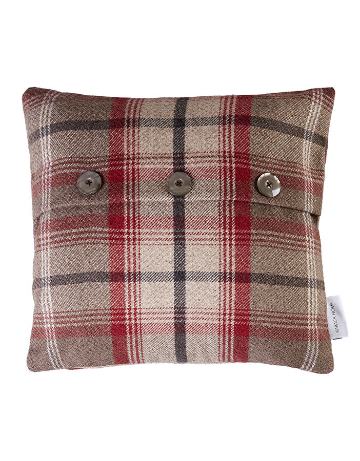 Karaca Home Country Ekose Kırlent Düğmeli