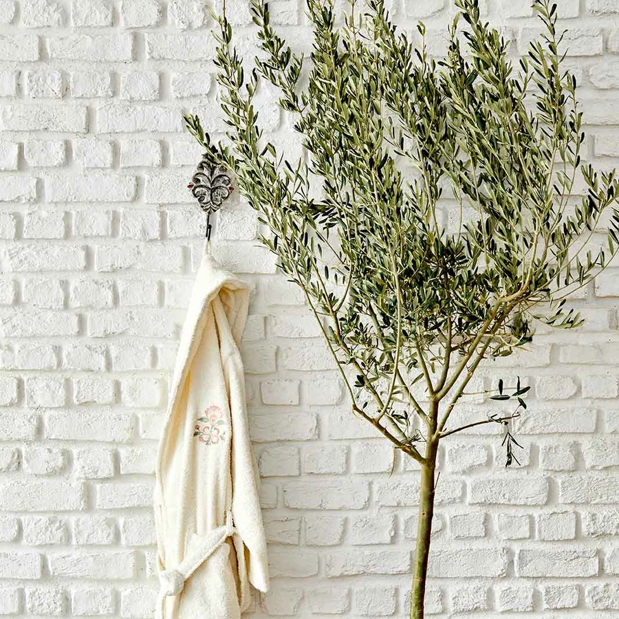 Karaca Home Sheron Daily Offwhite Nakışlı Kadın Bornoz Seti