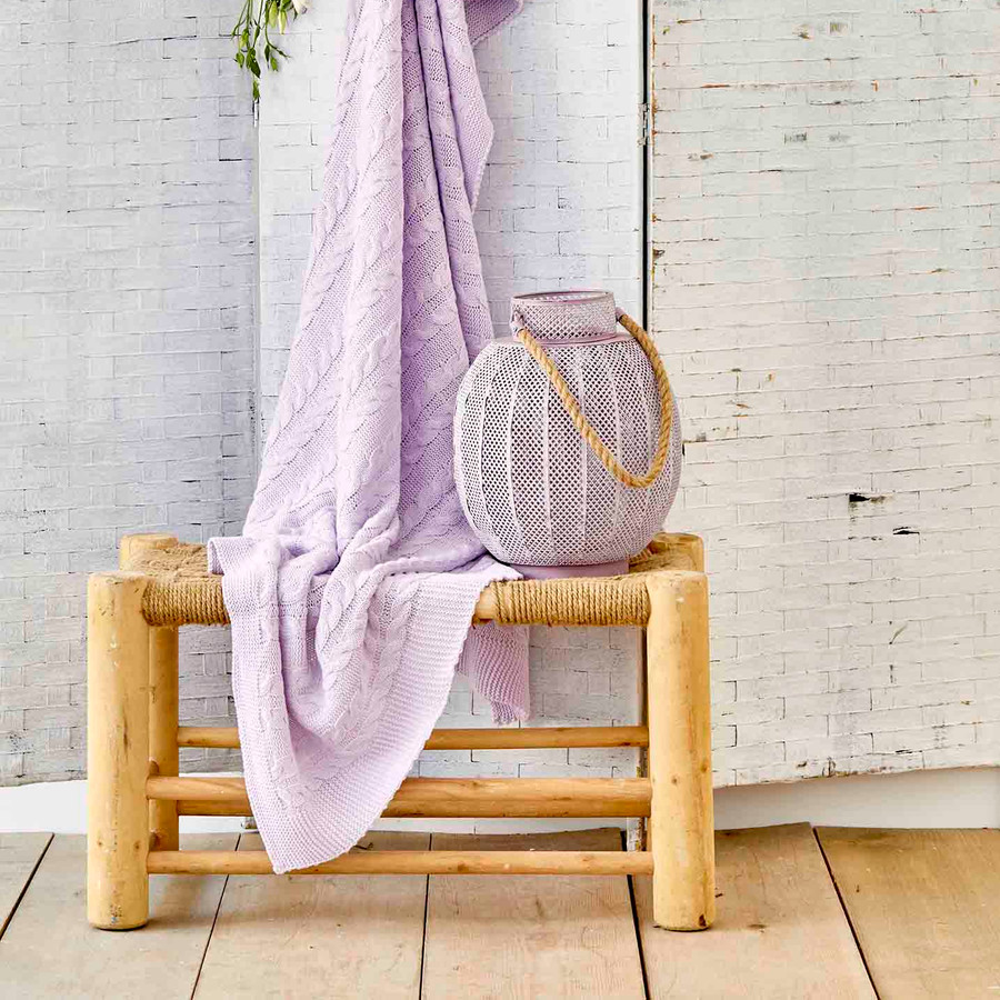 Karaca Home Perla Açık Lila Throw Örgü Battaniye