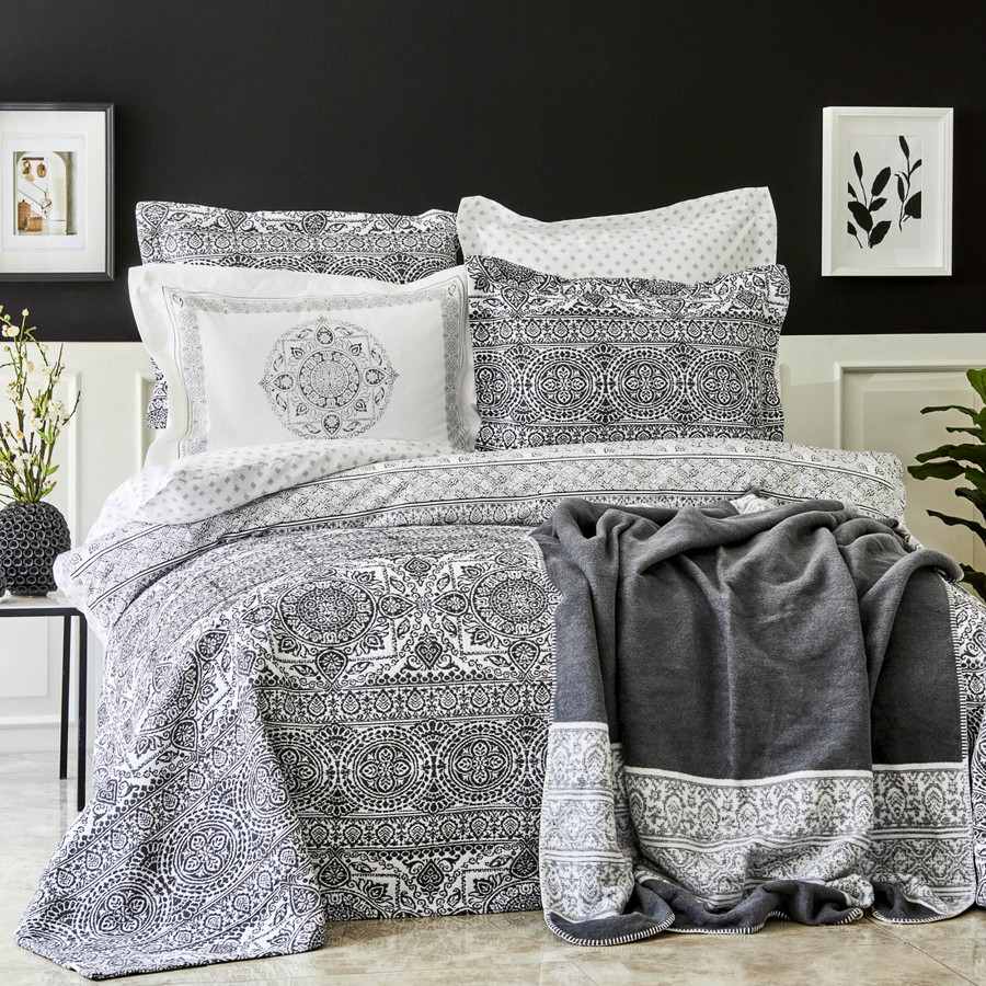 Karaca Home Bonar Siyah Çift Kişilik Pamuk Winter Set