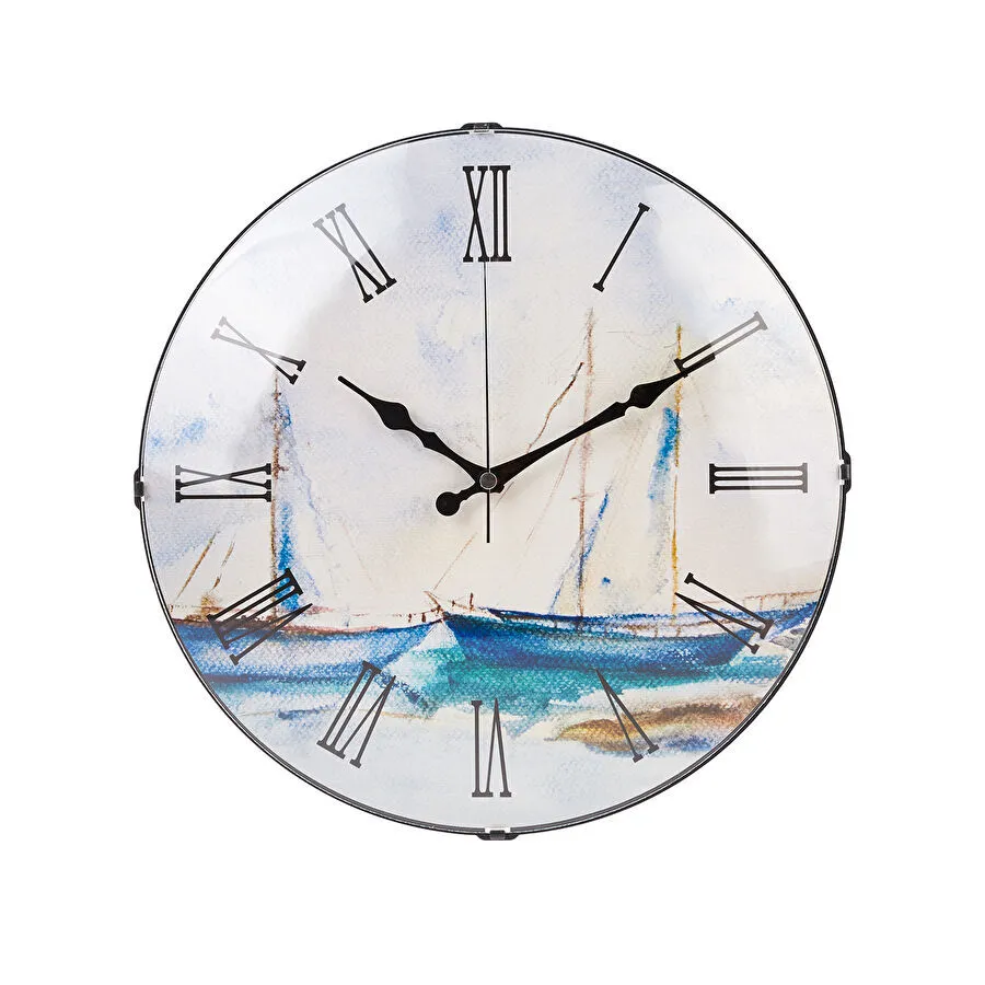 Karaca Home Sails Bombe Camlı Duvar Saati 40cm