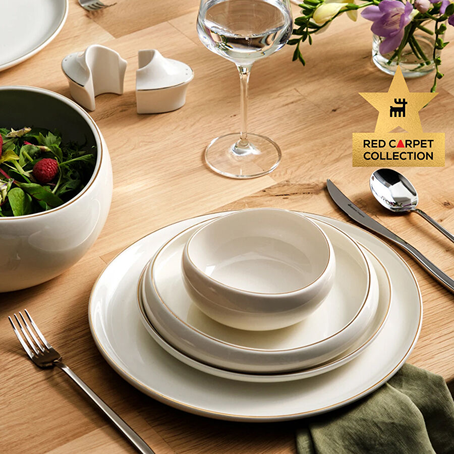 Karaca Red Carpet Collection Streamline Hole Gold 59 Parça 12 Kişilik Porselen Yemek Takımı