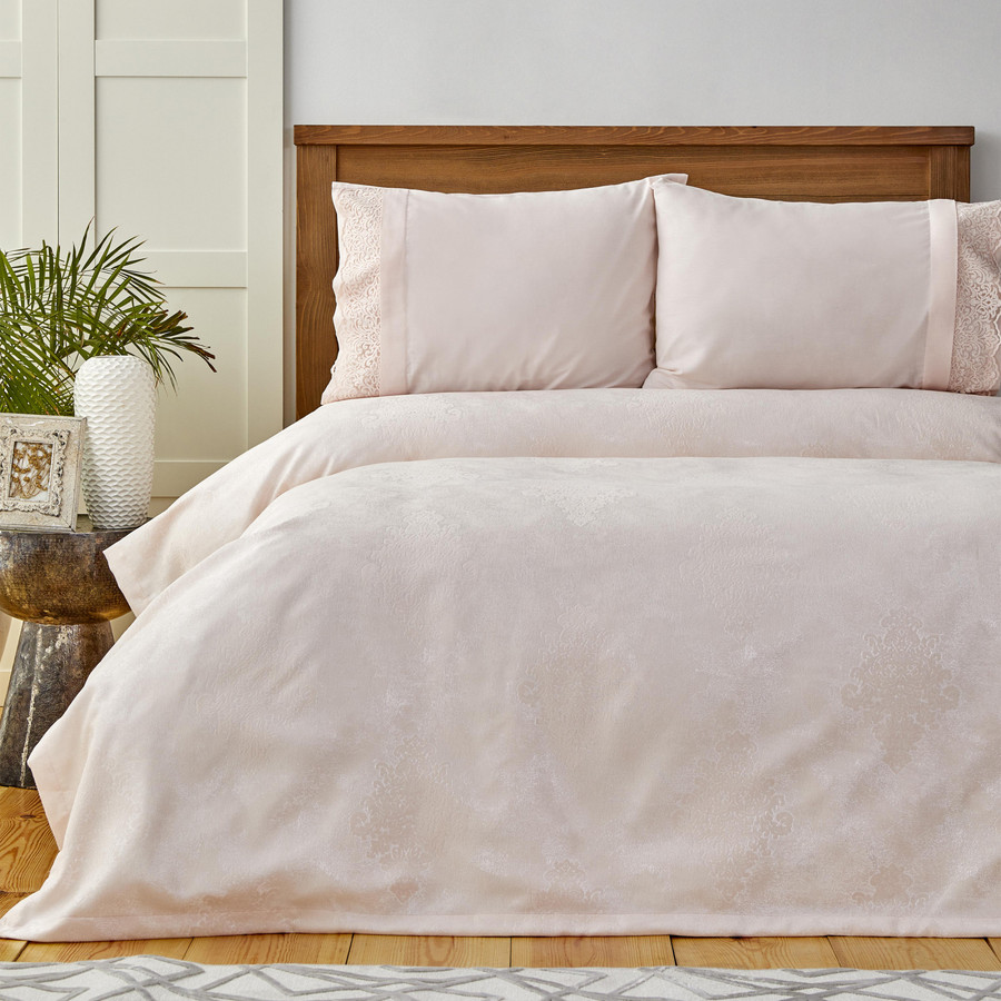 Karaca Home Laurel Pudra Dantelli Pamuk Private Pike Set