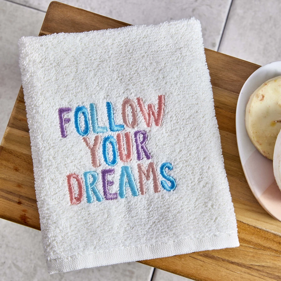 Karaca Home Followyourdreams Nakışlı Yüz Havlusu 50x90 cm