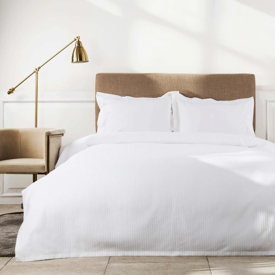 White Collection Victore Beyaz Pamuk Çift Kişilik Pike