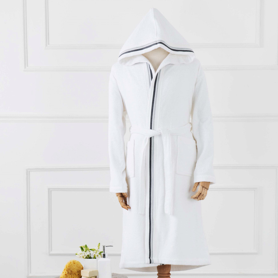 Karaca Home White Col Gri Melanj Bornoz S/M