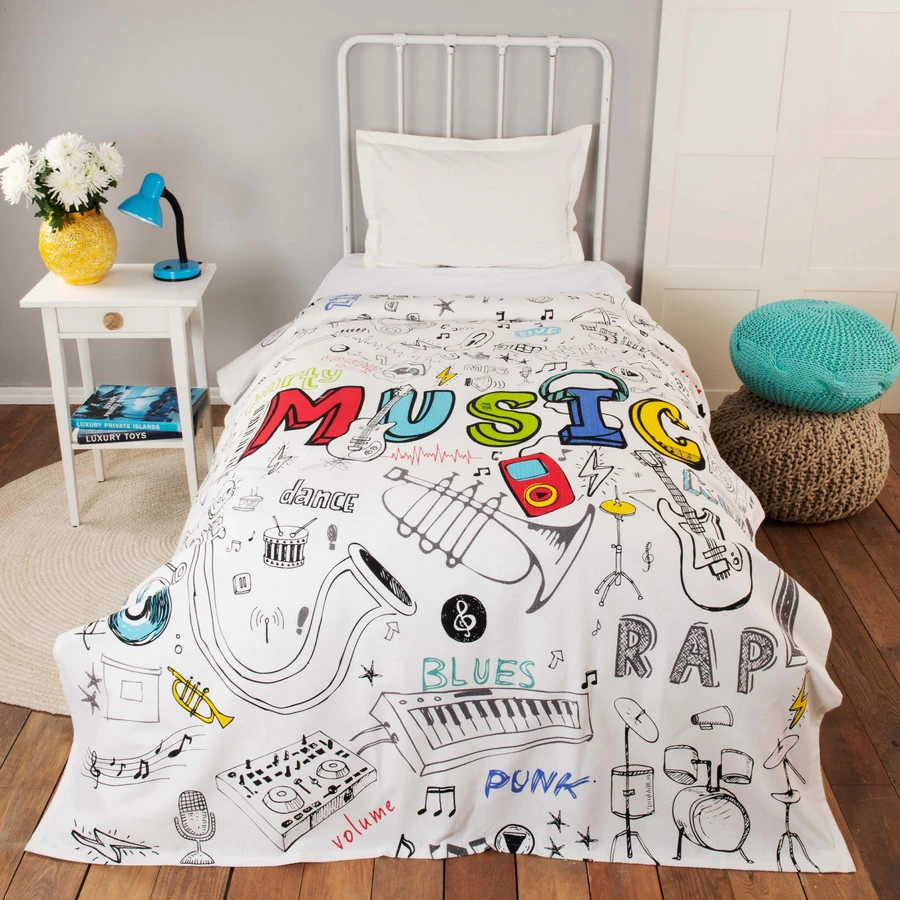 Karaca Home Young Music Tek Kişilik %100 Pamuk Pike