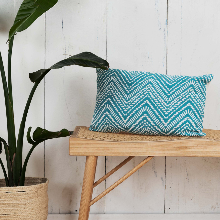 Karaca Home Portina Turkuaz Jakar Kırlent 35 cm x 35 cm