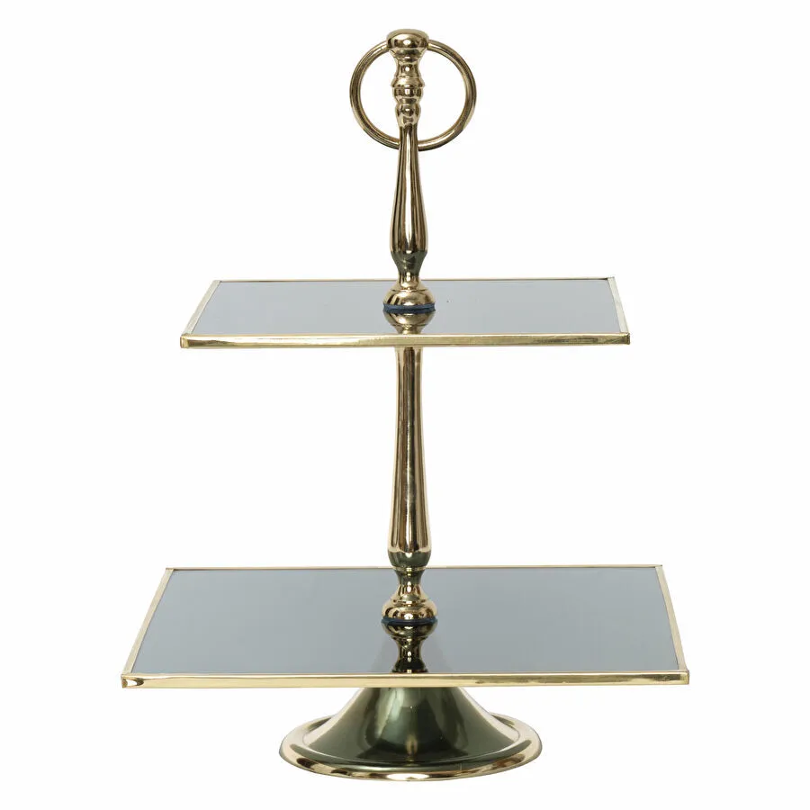 Karaca Home Line Dekoratif 2 Katlı Gold Kek Standı 25 cm