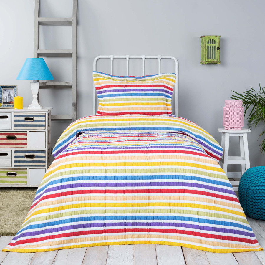 Karaca Home Young Colorful Tek Kişilik Yatak Örtüsü Set