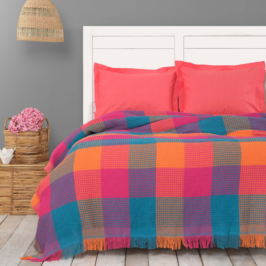 Karaca Home Coloro Neon Multi Çift Kişilik Waffle Pike