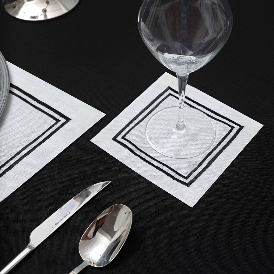 Karaca Home Molde Kokteyl Peçetesi 6'lı Siyah