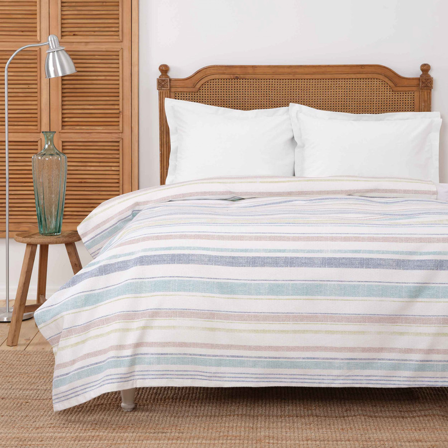 Karaca Home Bold Mavi %100 Pamuk Çift Kişilik Pike