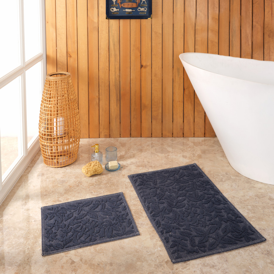 Karaca Home Kelly Flower İndigo Paspas Set