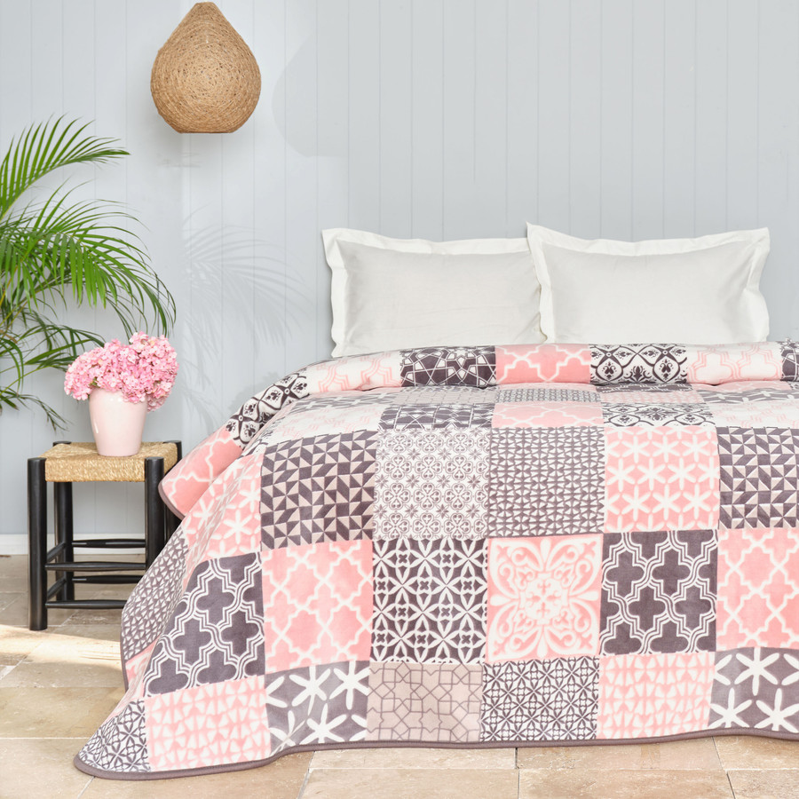 Karaca Home Calve Pembe Çift Kişilik İspanyol Battaniye