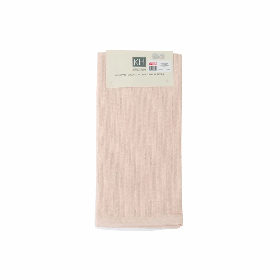 Karaca Home Viego Pudra %100 Pamuk Mutfak Havlusu 2'li 60x40 cm