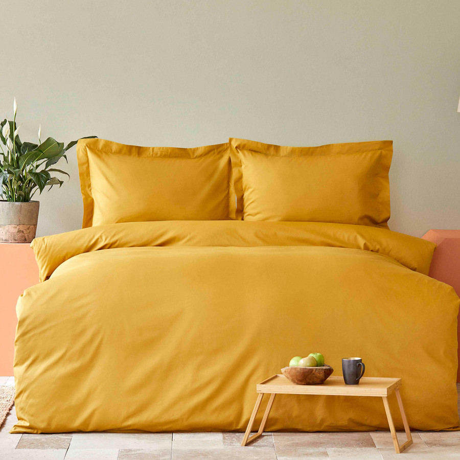 Karaca Home Back to Basic %100 Pamuk King Size Nevresim Takımı Açık Hardal