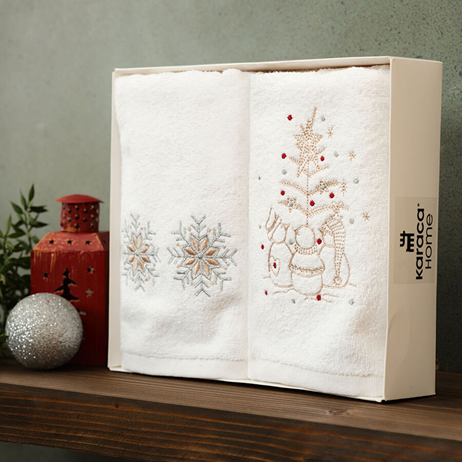 Karaca Home New Year Snow %100 Pamuk 2'li Havlu Set
