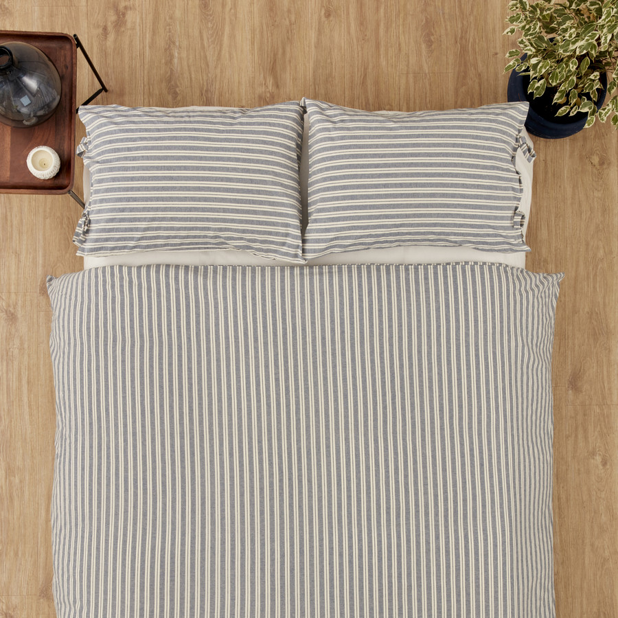 Karaca Home Young Denim Striped Çift Kişilik Nevresim Takımı