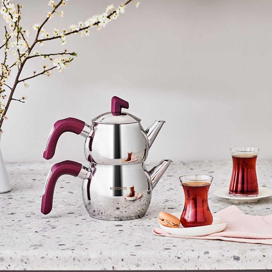 Karaca Viyola İndüksiyon Tabanlı Mini Çaydanlık Takımı Mürdüm