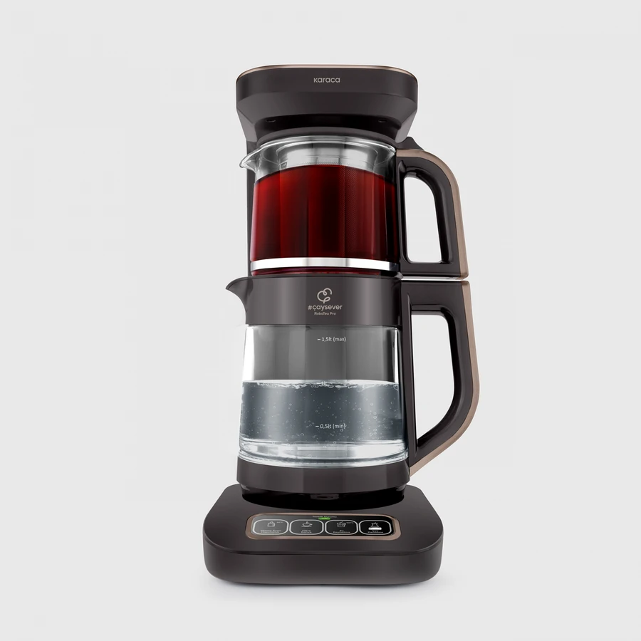 Karaca Çaysever Robotea Pro 4 in 1 Cam Çay Makinesi Walnut Brown