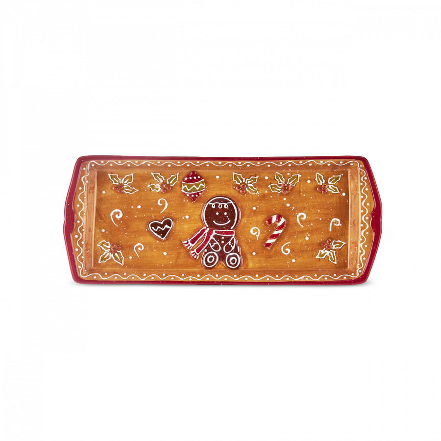 Karaca New Year Yılbaşı Gingerbread Kayık Tabak 35 Cm