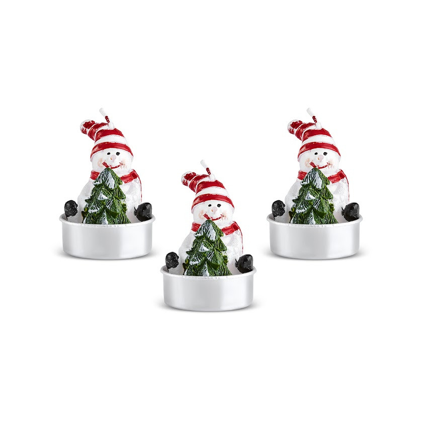 Karaca New Year Yılbaşı Snowman 3'lü Tealight Mum