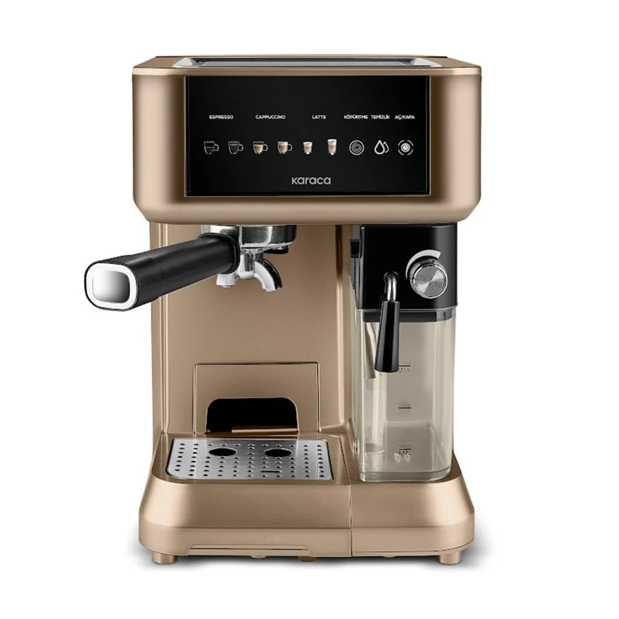 Karaca MyCaffe Barista S10 Entegre Süt Hazneli, Espresso, Latte ve Cappuccino Makinesi Walnut Brown