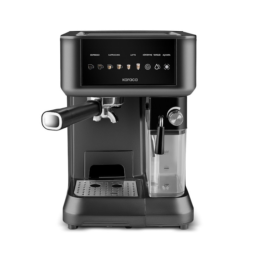 Karaca MyCaffe Barista S10 Entegre Süt Hazneli, Otomatik Espresso, Latte ve Cappuccino Makinesi Matte Black