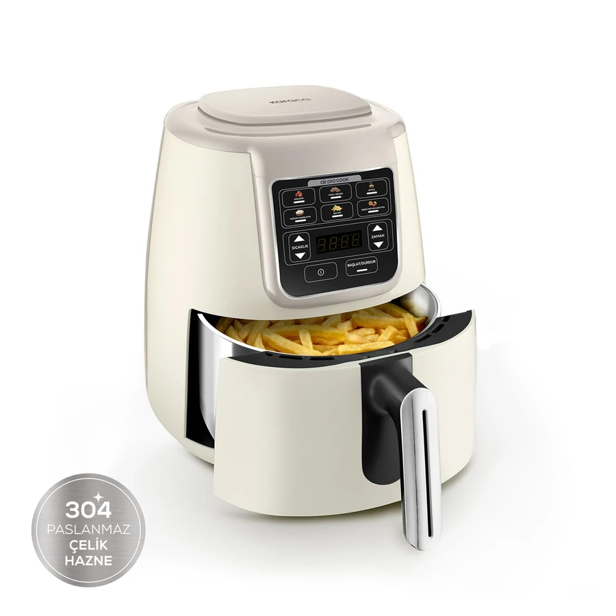 Karaca Air Pro Cook Köz Steel XL Çelik Hazneli Airfryer Iconic Beige