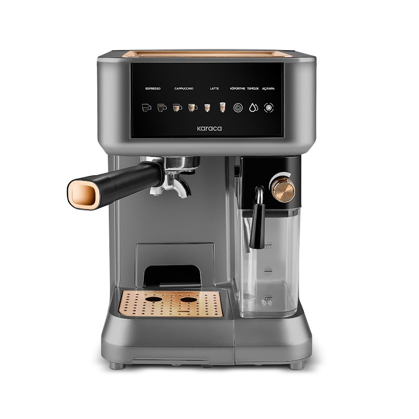 Karaca MyCaffe Barista S10 Entegre Süt Hazneli, Otomatik Espresso, Latte ve Cappuccino Makinesi Copper