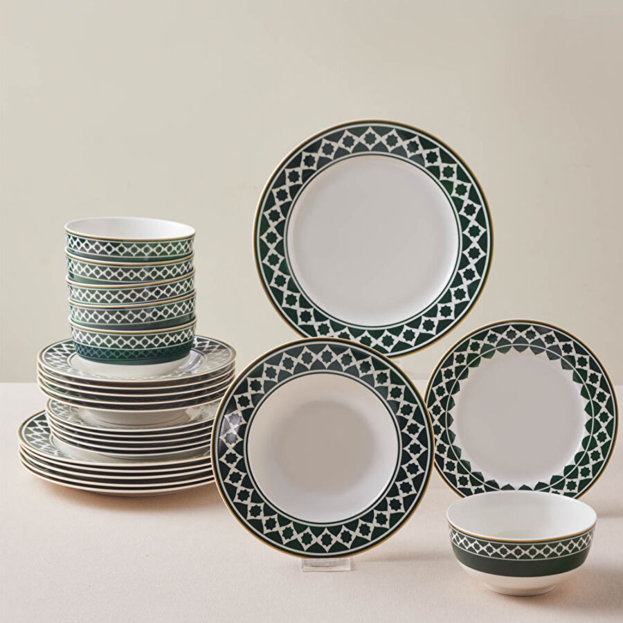 Karaca Forever Bone Bangu 24 Parça 6 Kişilik Yemek Takımı 