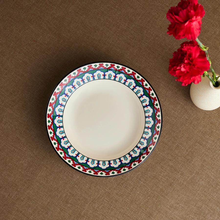 Karaca x Ömür Akkor İznik Çini Çukur Tabak 23 cm