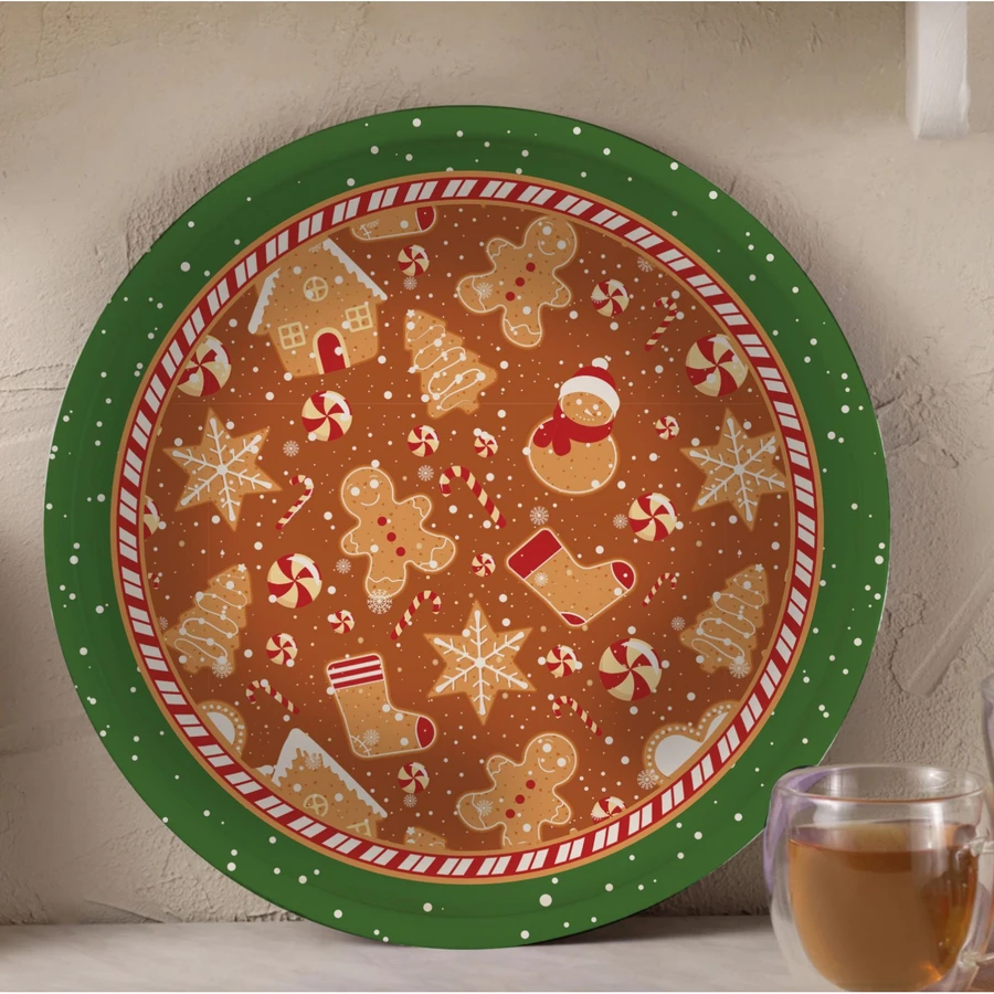 Karaca New Year Yılbaşı Gingerbread Tepsi 34 Cm 