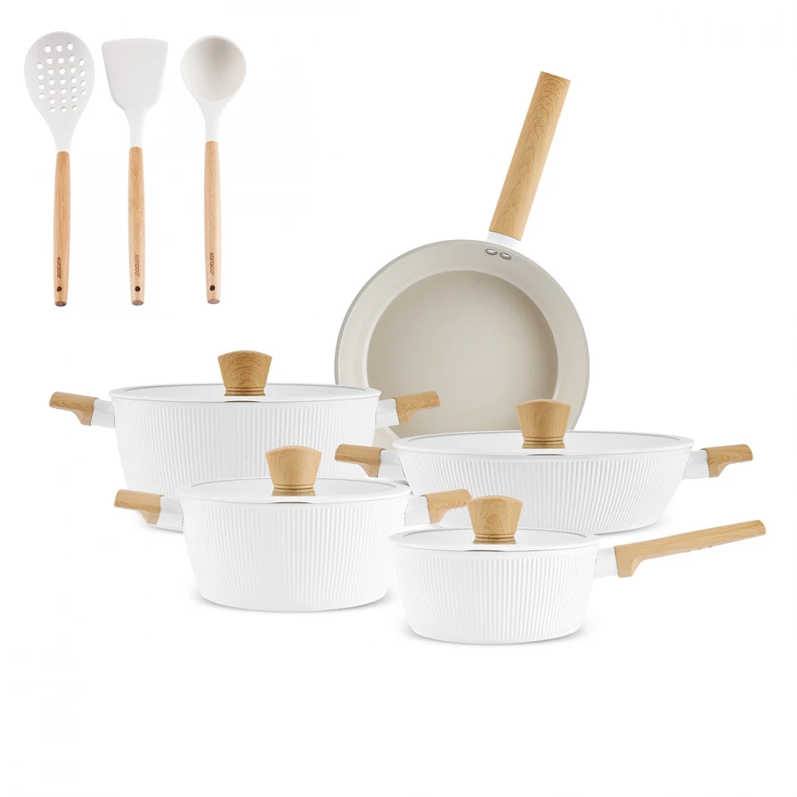 Karaca x Refika Swiss Crystal Purelıne İndüksiyon Tabanlı 12 Parça Tencere Seti Almond Cream