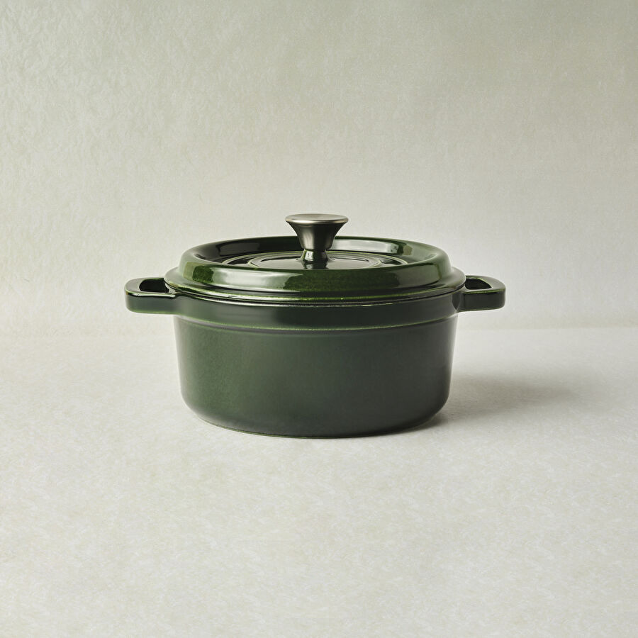 Karaca Heritage Demir Döküm Emayeli Tencere Yeşil 24 cm