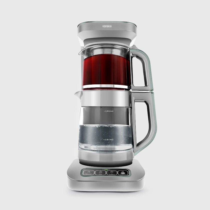 Karaca Çaysever Robotea Pro 4 in 1 Konuşan Cam Çay Makinesi Soft Green