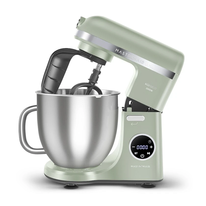 Karaca Mastermaid Chef Ultra D2000W Dijital Ekranlı Hamur Yoğurma Makinesi Cabbage Green 7L