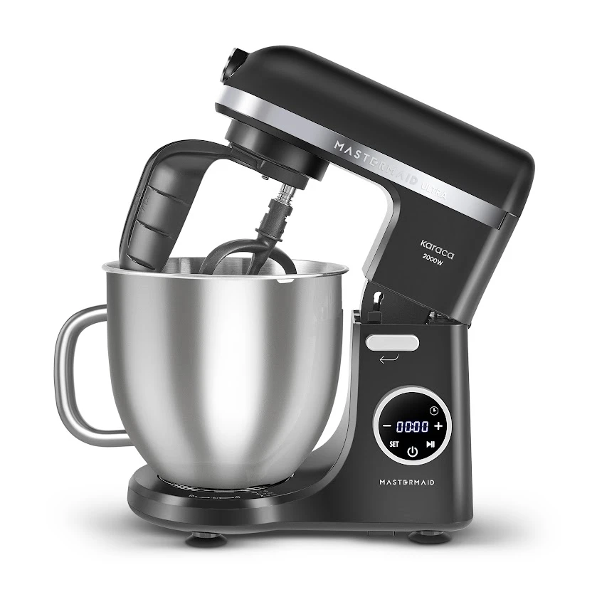 Karaca Mastermaid Chef Ultra D2000W Dijital Ekranlı Hamur Yoğurma Makinesi Matte Black 7L