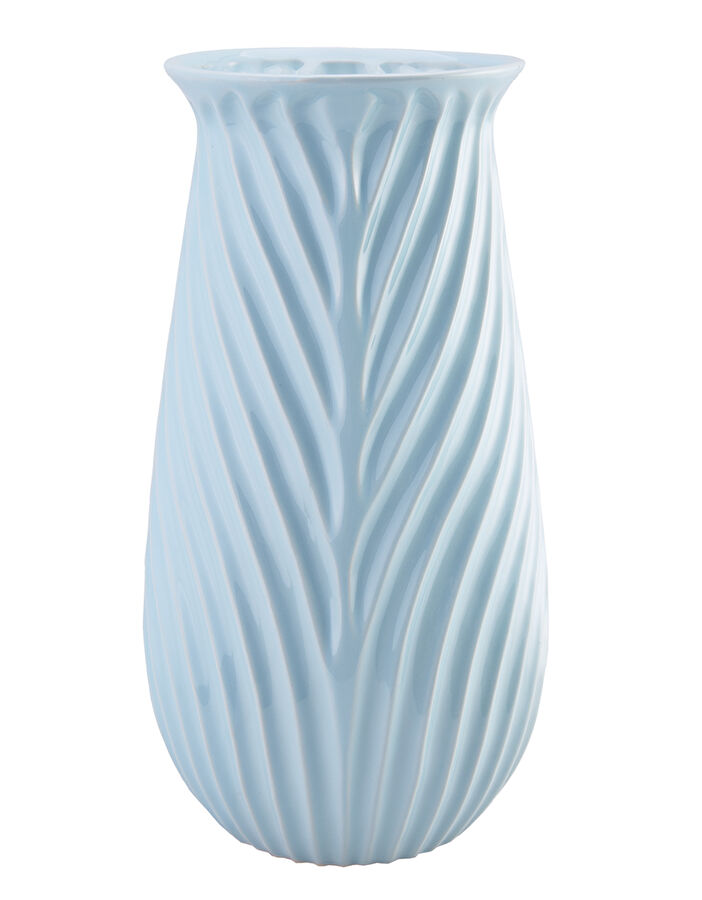 Karaca Home Vazo Mavi Çizgili 17x32 Cm