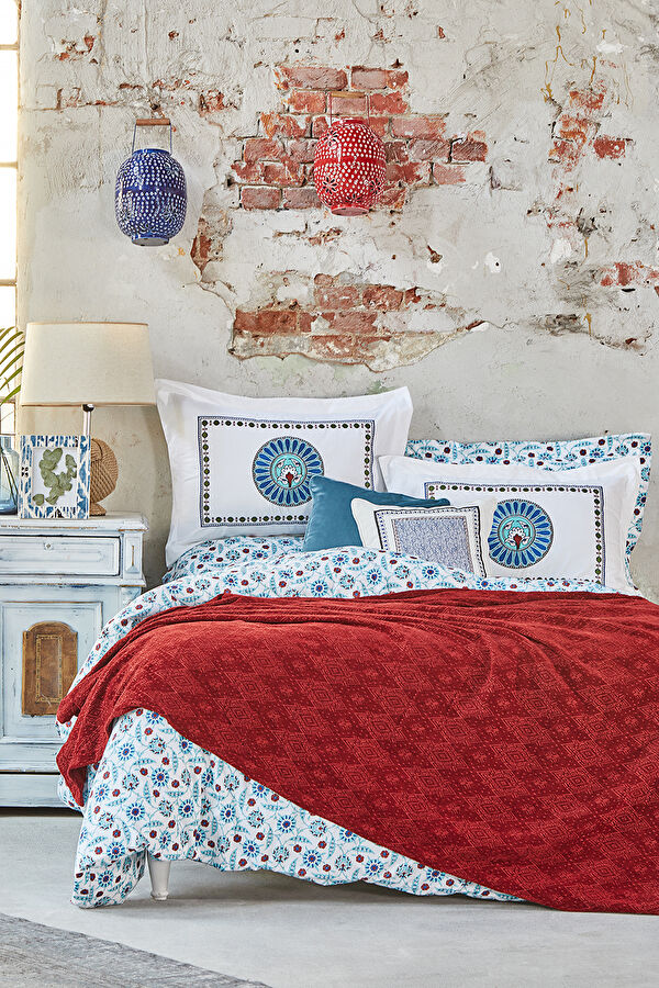 Karaca Home Tulipa Kırmızı 7 Parça Çift Kişilik Nish Set