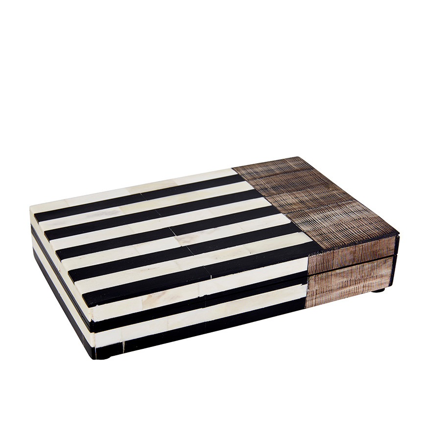 Karaca Home Black Stripe Kemik Kutu 20x13 cm